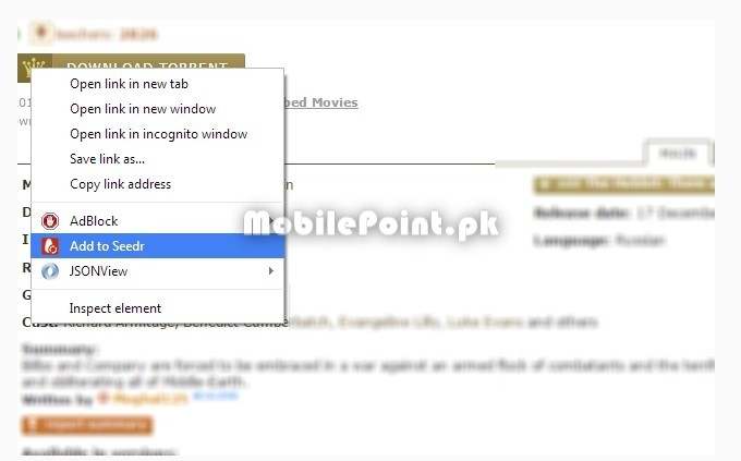 Add to Seedr Option